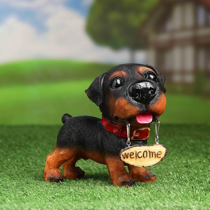 Садовая фигура "Собака с табличкой Welcome" цвет МИКС 10*15*16 см