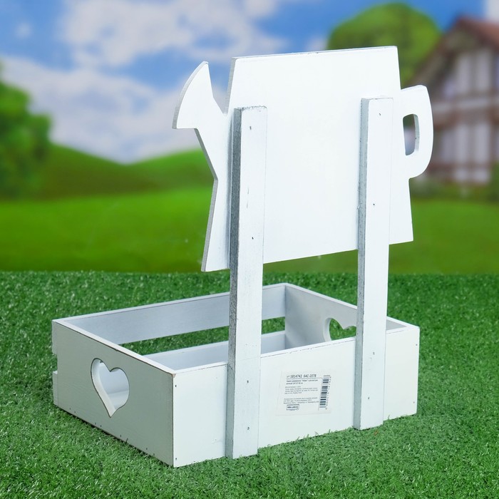 Кашпо деревянное "Лейка" с доской для записей 16*22*28 см