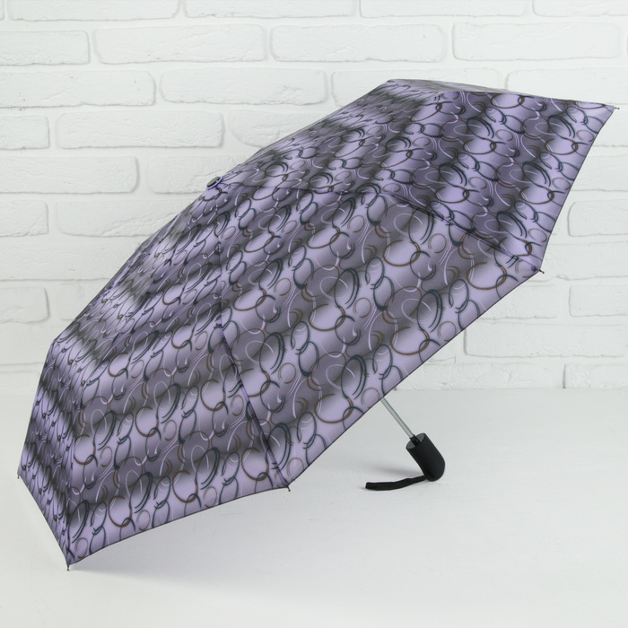 Зонт полуавтоматический "Кольца", R=55см, цвет фиолетовый