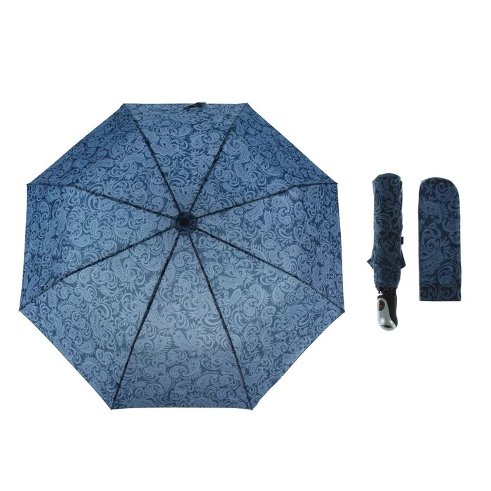 Зонт полуавтоматический "Огурцы", R=55см, цвет тёмно-синий