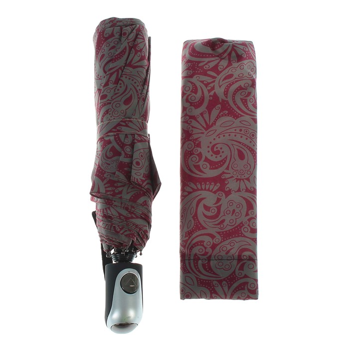 Зонт полуавтоматический "Огурцы", R=55см, цвет бордовый