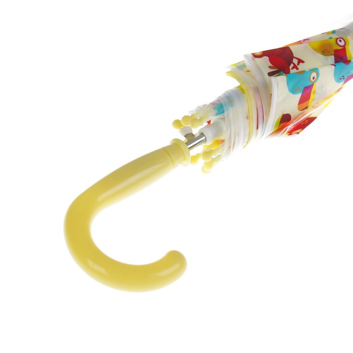 Зонт детский "Попугайчики", полуавтоматический, r=41,5см, цвет жёлтый