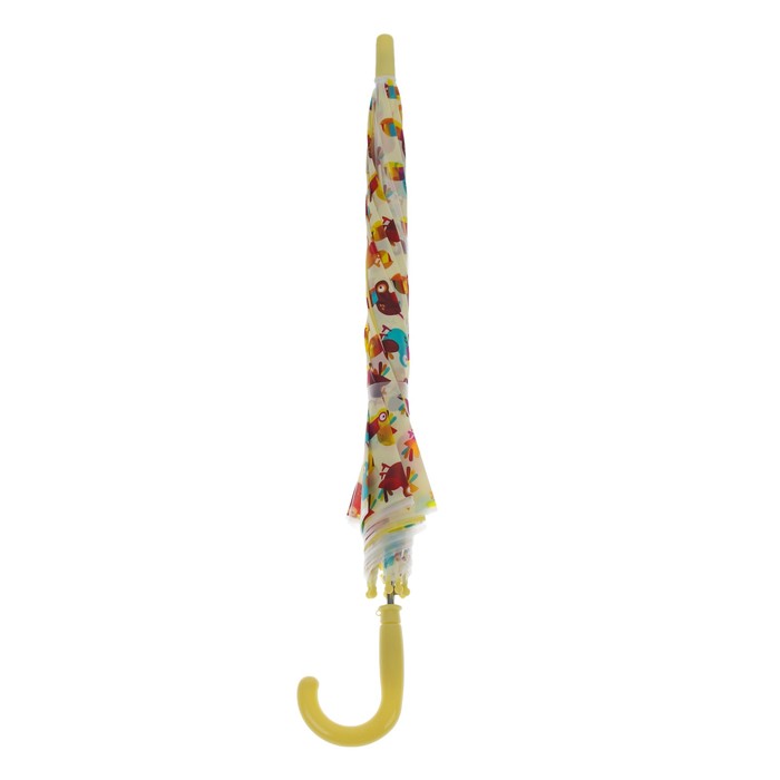 Зонт детский "Попугайчики", полуавтоматический, r=41,5см, цвет жёлтый