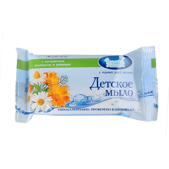 Мыло туалетное детское Наша Мама "Календула и ромашка" 90гр.
