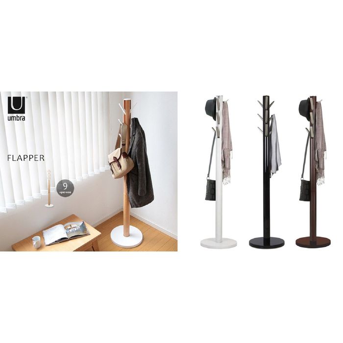 Вешалка FLAPPER, напольная белая, дерево