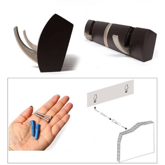 Вешалка настенная горизонтальная FLIP, 3 крючка, белая