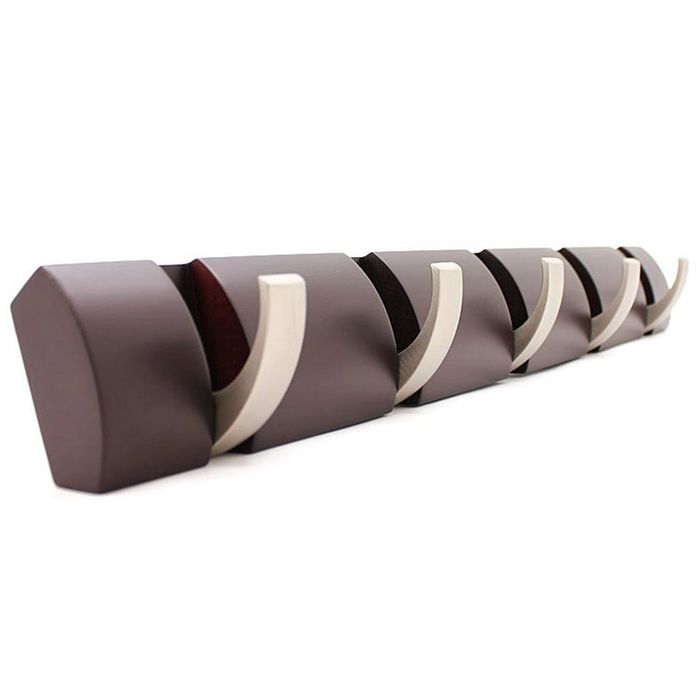 Вешалка настенная горизонтальная FLIP, 5 крючков, эспрессо