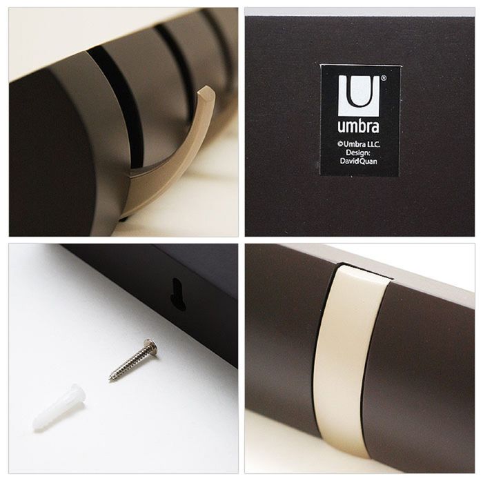 Вешалка настенная горизонтальная FLIP, 8 крючков, эспрессо