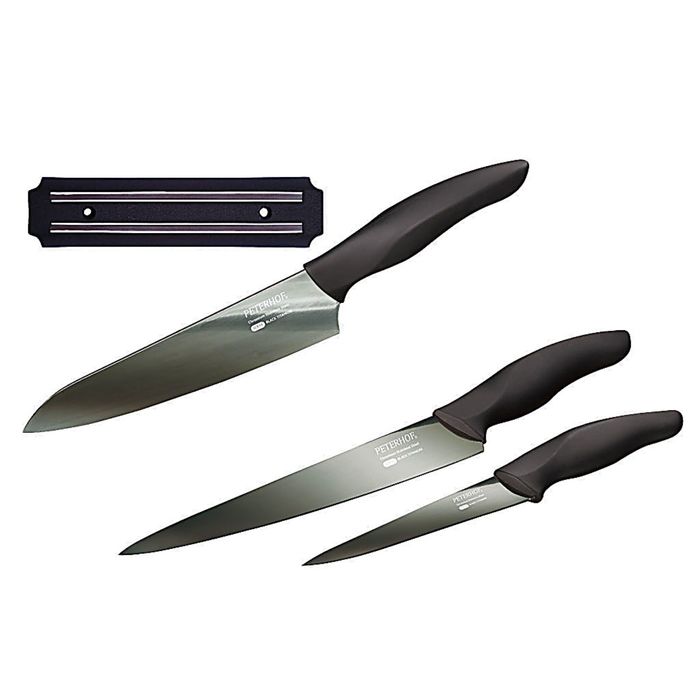 Набор ножей "PH" Peterhof, 3 шт. на магнитной подставке, металлик