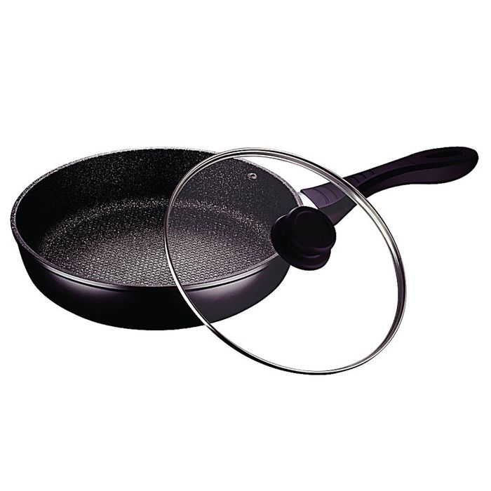 Сковорода с гранитным покрытием "PH" Peterhof, со стеклянной крышкой, 24 см