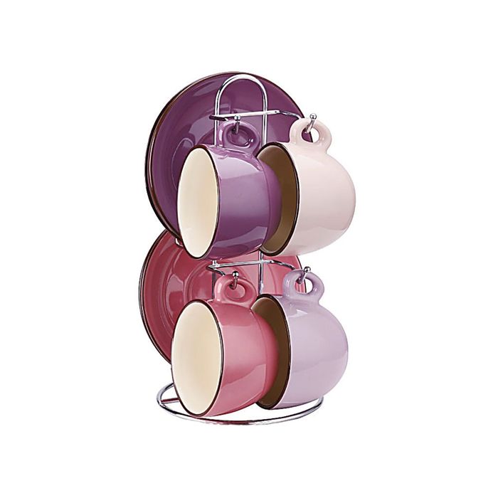 Чайный набор Peterhof, 8 предметов, чашки 4 шт., 180 мл, блюдце 4 шт., фиолетовый