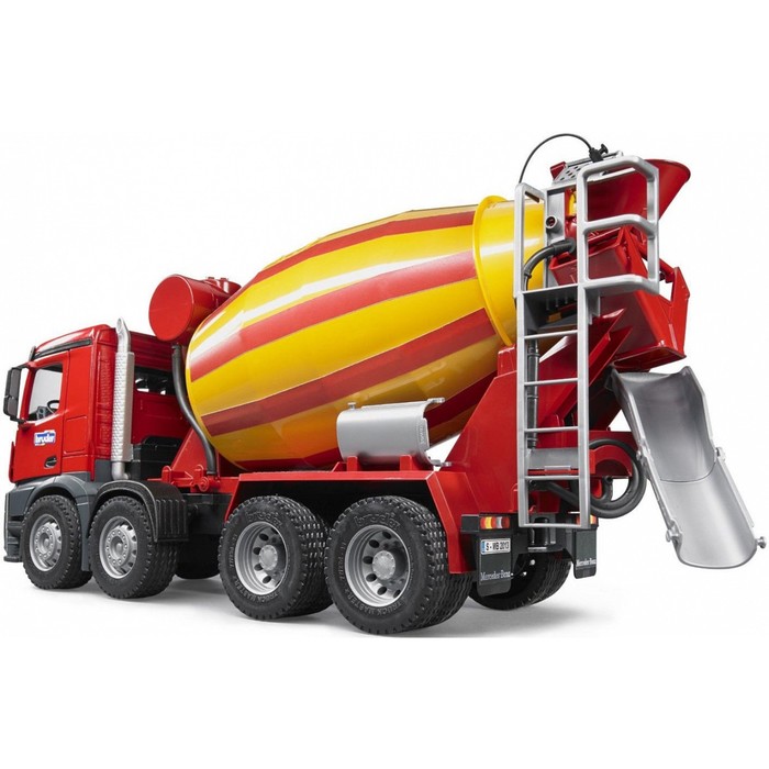 Бетономешалка Mercedes-Benz, цвет жёлто-красный