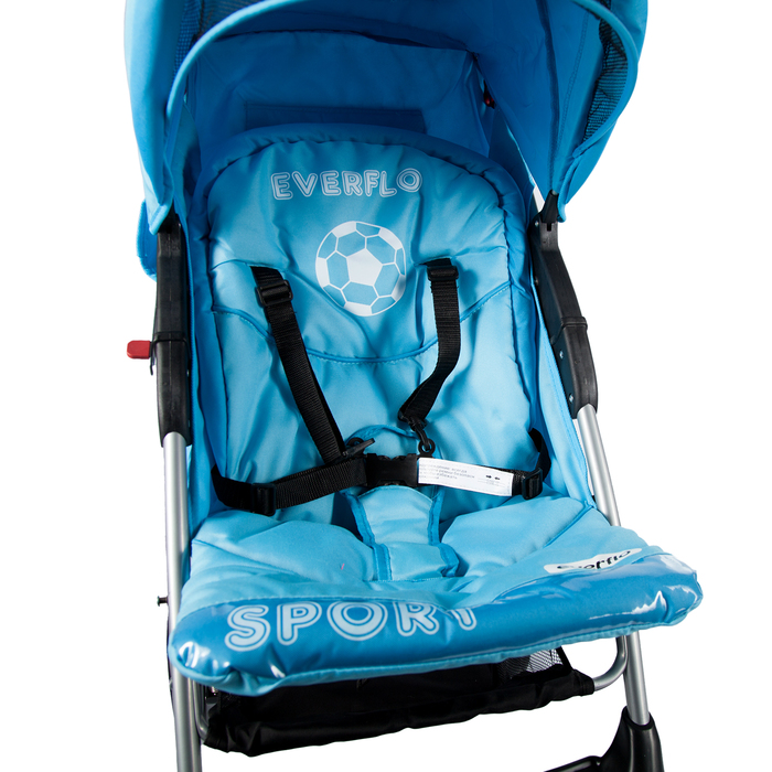 Коляска прогулочная E-220 New, цвет голубой