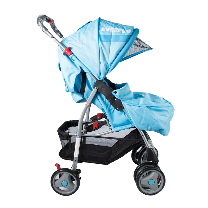 Коляска прогулочная E-220 New, цвет голубой