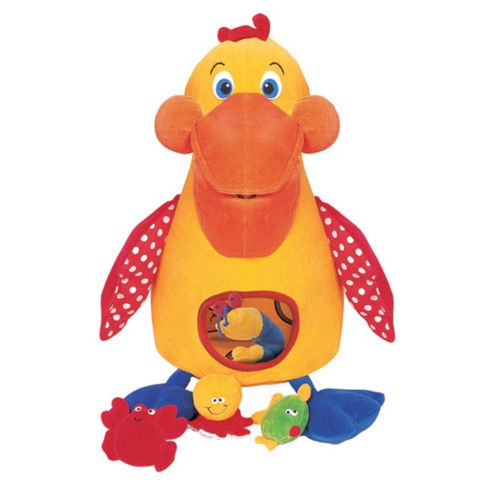 Пеликан "Голодный", с игрушками