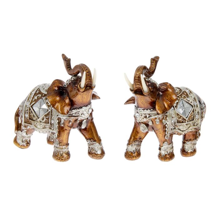 Сувенир полистоун "Индийский слон в зеркальной попоне ромб" МИКС 14х13х5,5 см