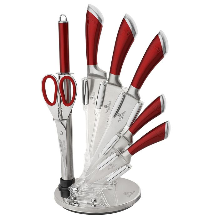 Набор ножей Perfect Kitchen Line на подставке, 8 предметов, красный
