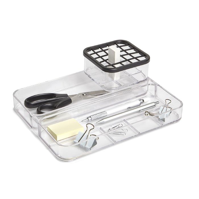 Органайзер 2-уровневый CARREL, большой, прозрачный