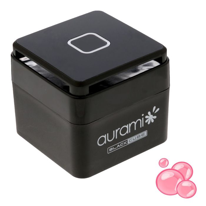 Ароматизатор воздуха гелевый AURAMI BLACK CUBE "Bubble Gum" на панель приборов 100 г