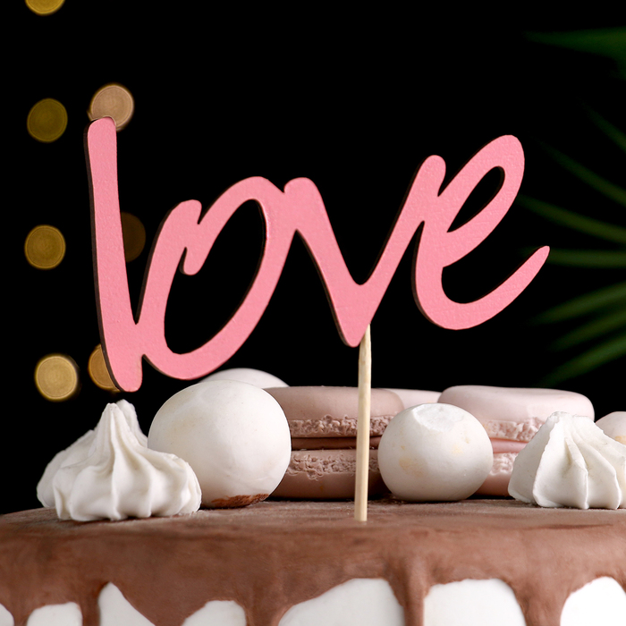 

Топпер "Love" розовый 12,9х6,7 см