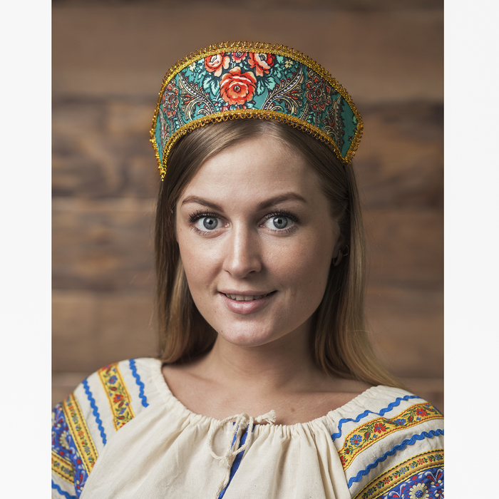 Кокошник "Вдохновение" на бирюзовом