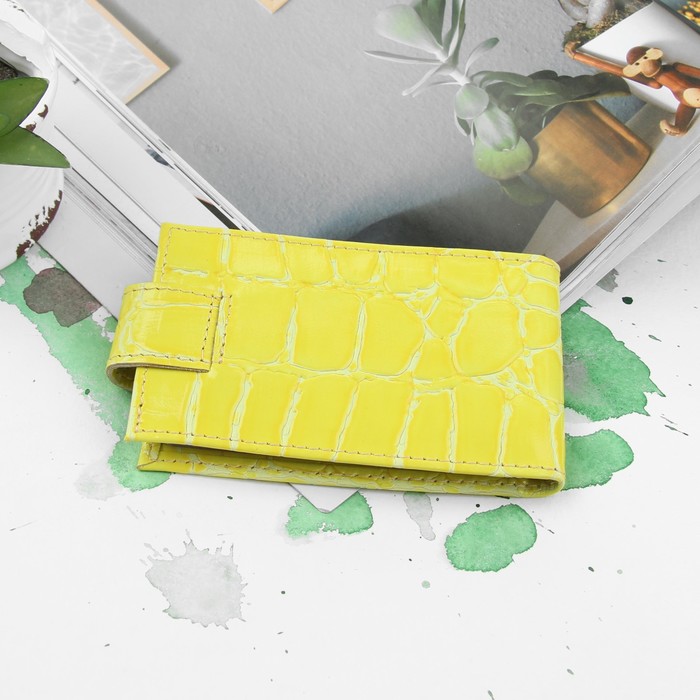 Визитница, скат, цвет жёлтый