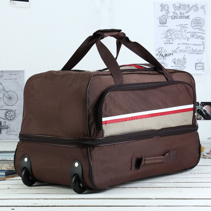 Сумка-трансформер дорожная, на колесах, 1 отдел, 3 наружных кармана, ремень, цвет фиолетовый