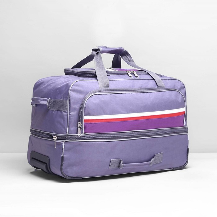 Сумка-трансформер дорожная, на колесах, 1 отдел, 3 наружных кармана, ремень, цвет серый