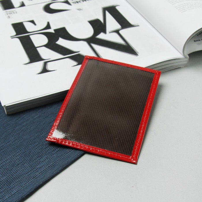 Обложка для автодокументов, 2 кармана для карт, шик, цвет алый