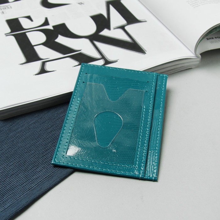 Обложка для автодокументов, игуана, цвет бирюзовый