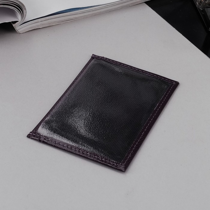 Обложка для автодокументов, 2 кармана для карт, игуана, цвет фиолетовый