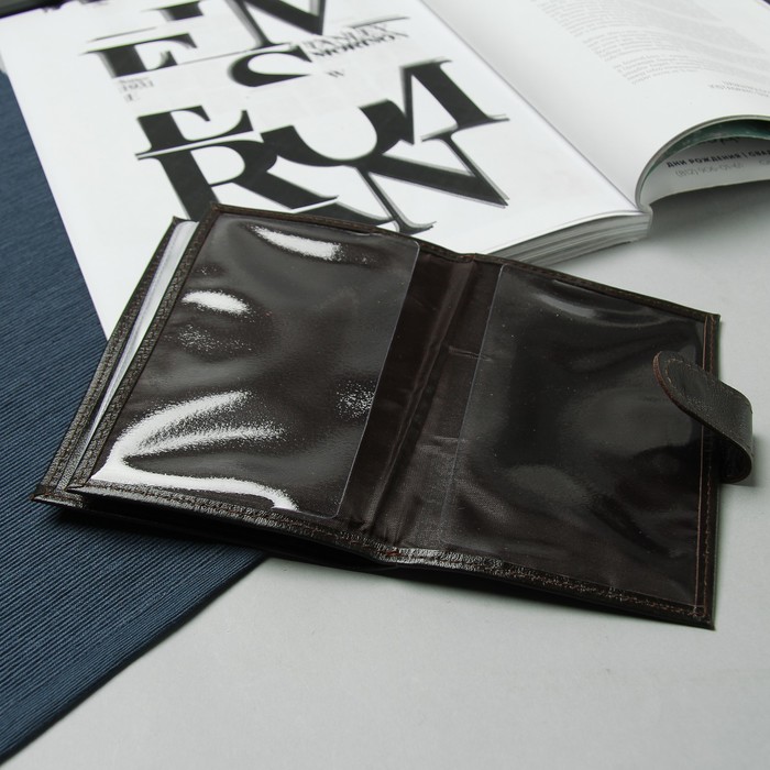 Обложка для автодокументов и паспорта, цвет коричневый матовый