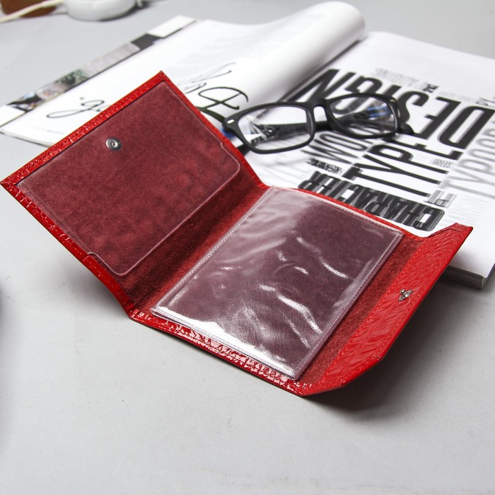 Обложка для автодокументов, цвет красный