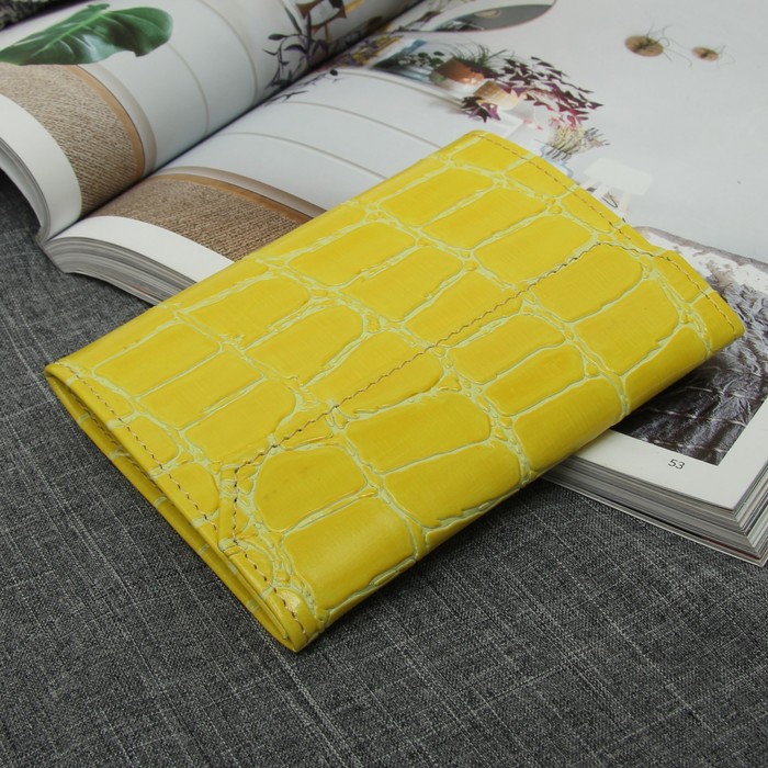 Обложка для автодокументов, скат, цвет жёлтый