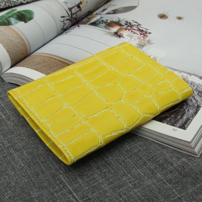 Обложка для автодокументов, скат, цвет жёлтый