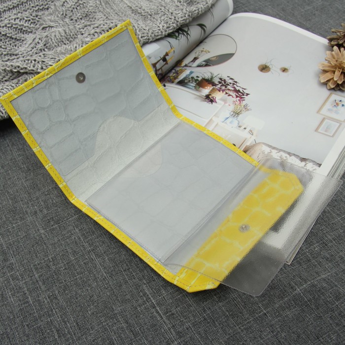 Обложка для автодокументов, скат, цвет жёлтый