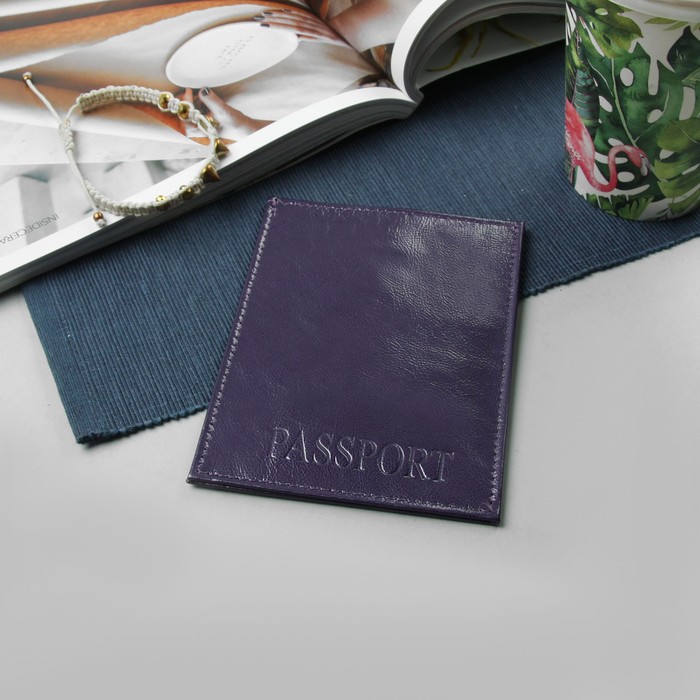 Обложка для паспорта, наплак, цвет фиолетовый