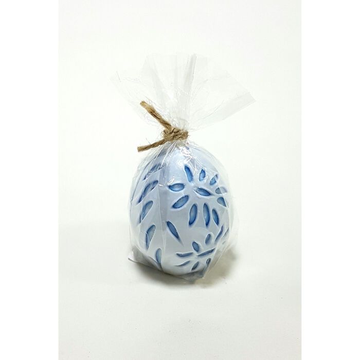 Свеча резная "Яйцо" 6х5см гжель