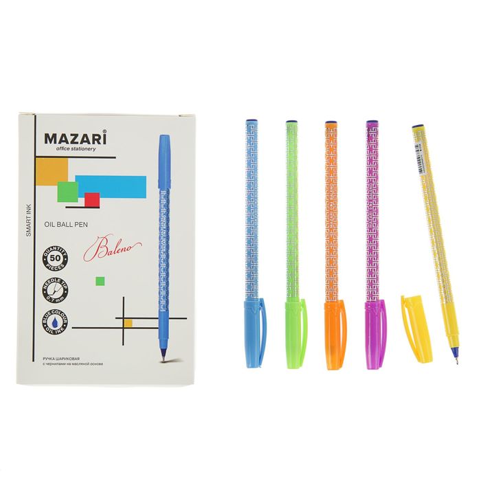 Ручка шариковая Baleno Smart Ink, узел 0.7мм, синие чернила, игольчатый пишущий узел, микс