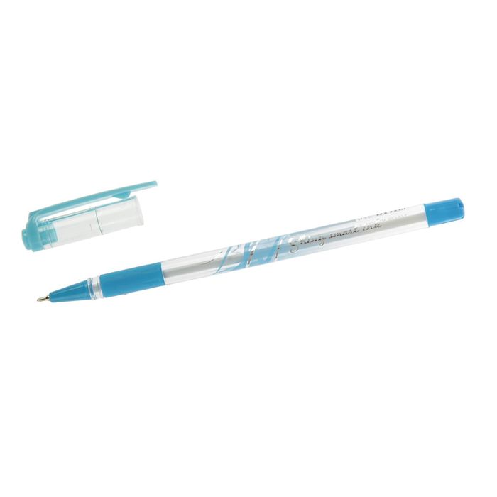 Ручка шариковая Shiny Smart Ink, узел 0.7мм, синие чернила, игольчатый пишущий узел, резиновый упор