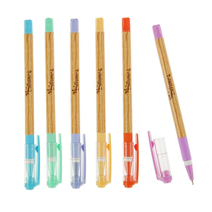 Ручка шариковая Silvano Smart Ink, узел 0.7мм, синие чернила, игольчатый пишущий узел, резиновый упор, микс