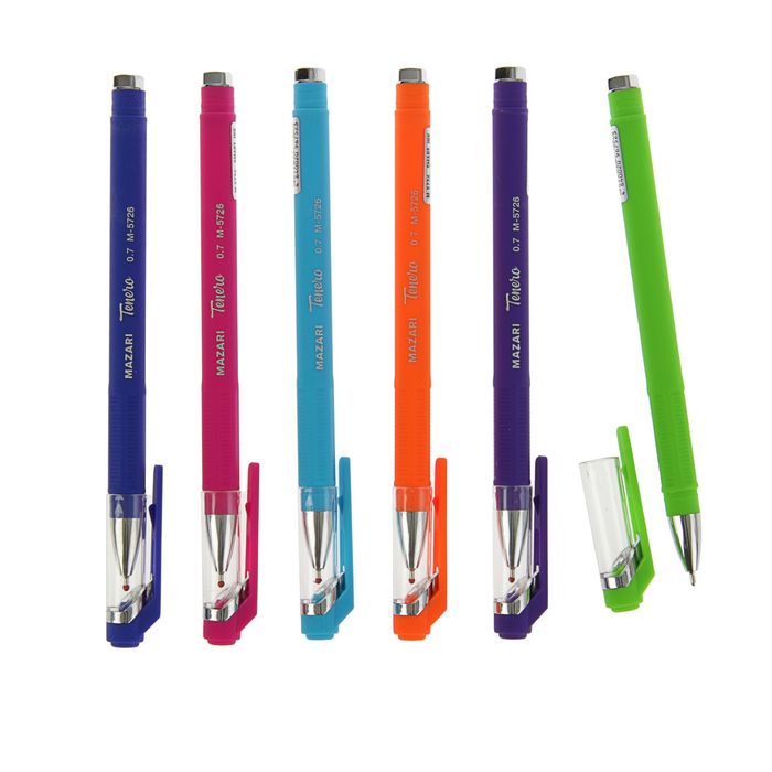 купить Ручка шариковая Tenero Smart Ink, узел 0.7мм, синие чернила, игольчатый пишущий узел, покрытие Soft, резиновый упор, микс