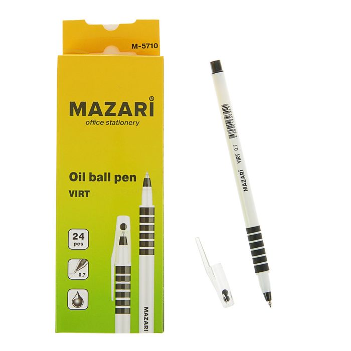 Ручка шариковая Virt, узел 0.7мм, чёрные чернила, пулевидный пишущий узел