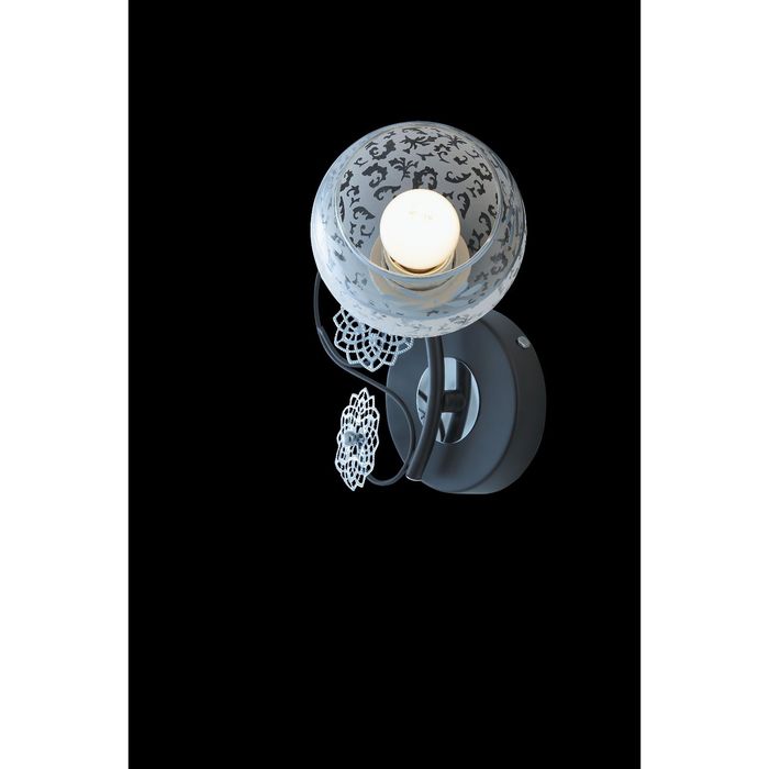 Бра "Листопад" 1 лампа E27 60W черный-хром 17х10х25 см