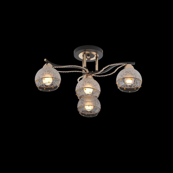 Люстра еврокаркас "Гелла" 4 лампы 60W Е27 черный/золото 56х25 см