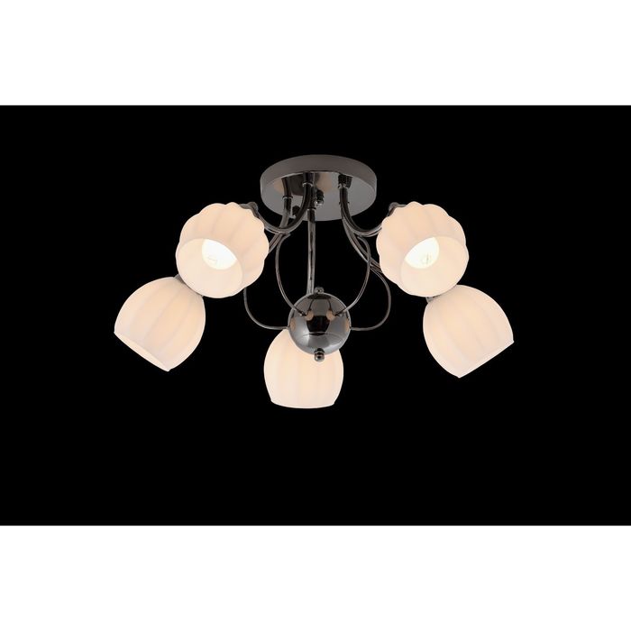 Люстра еврокаркас "Готланд" 5 ламп E14 60W 220V черный/хром 53х26 см