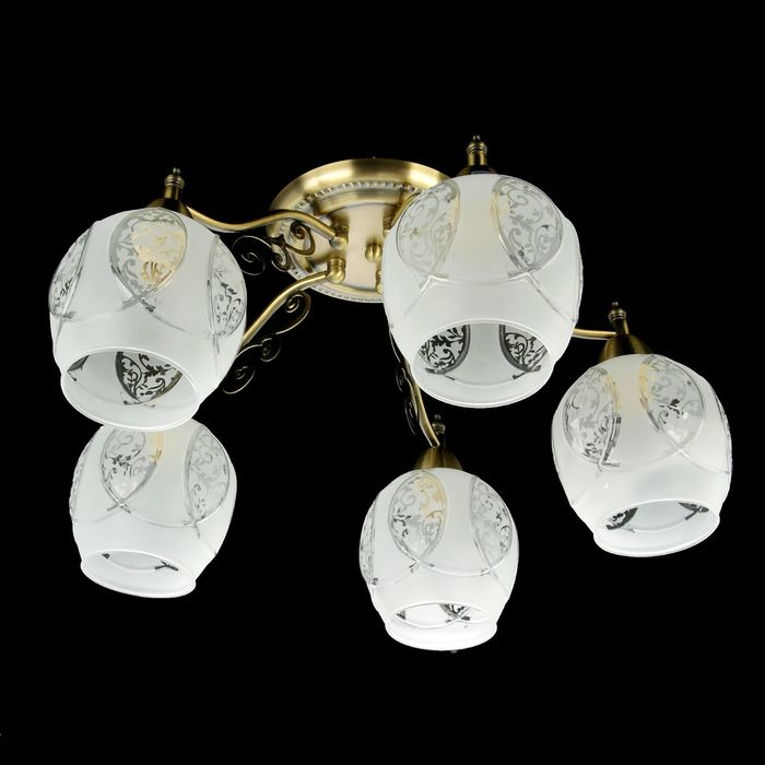 Люстра еврокаркас "Эллада" 5 ламп E14 60W античная бронза 52х26,5 см