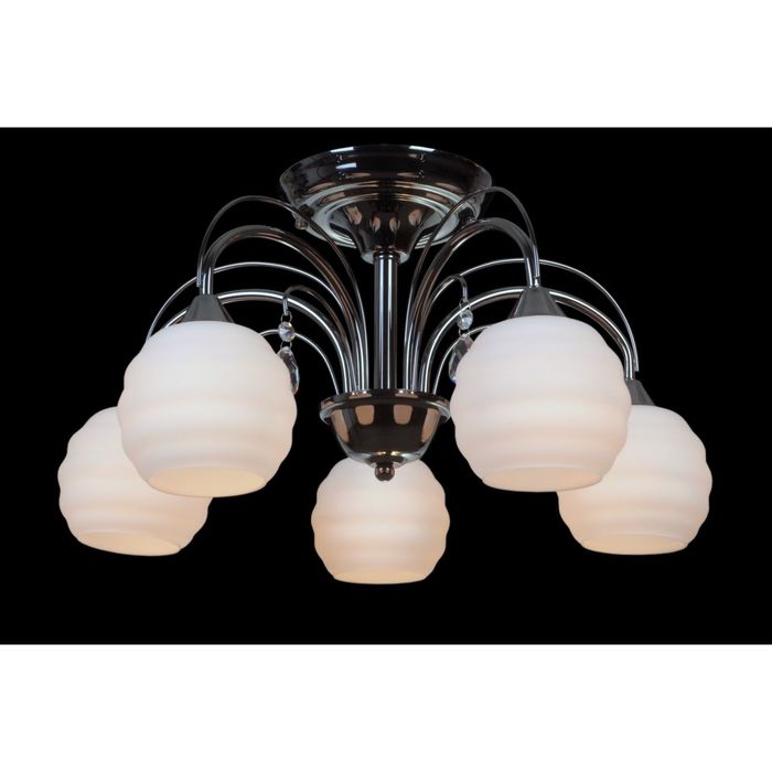 Люстра "Ева" 5 ламп E27 60W черный/хром 52х27 см