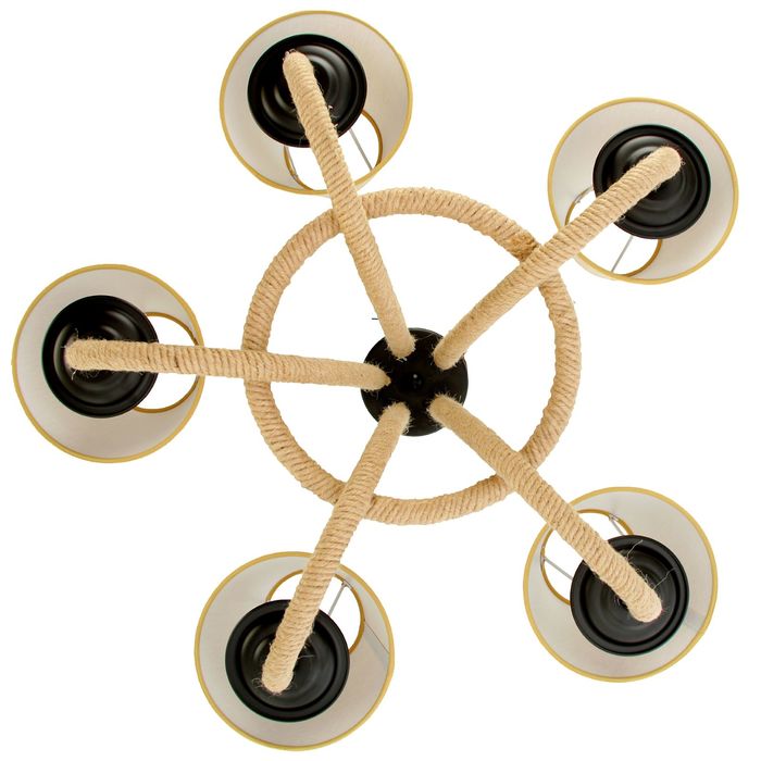 Люстра классика "Икария" 5 ламп E14 60W черный/светло-коричневый