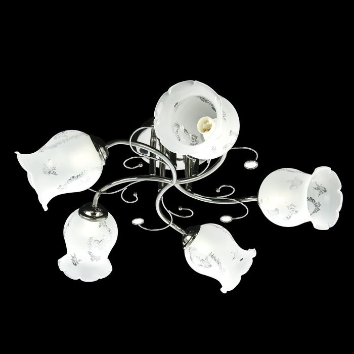 Люстра "Подснежник" 5 ламп 40W Е14 черный хром